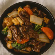 112) Beef with mixed vegetables