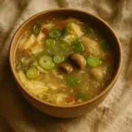 3) Egg drop with mushroom soup