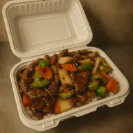 L10) Beef or Chicken with Black bean Sauce on Rice