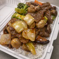 L13) Beef and Mushrooms on Rice