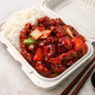 L14) Sweet-Sour Pork or Chicken on Rice
