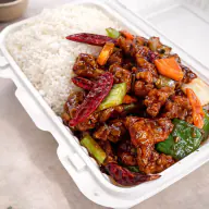 L19) Manchurian Chicken on Rice🌶️
